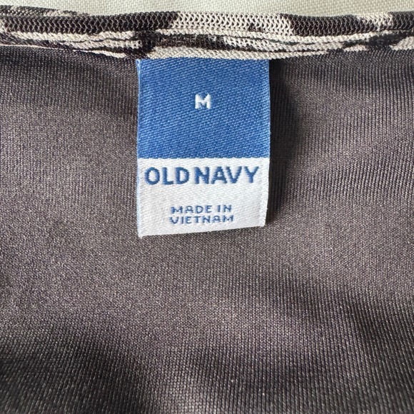 Old Navy Women's Babydoll Black Gray Tribal Print V-Neck Dress Size Medium Boho - Picture 2 of 13